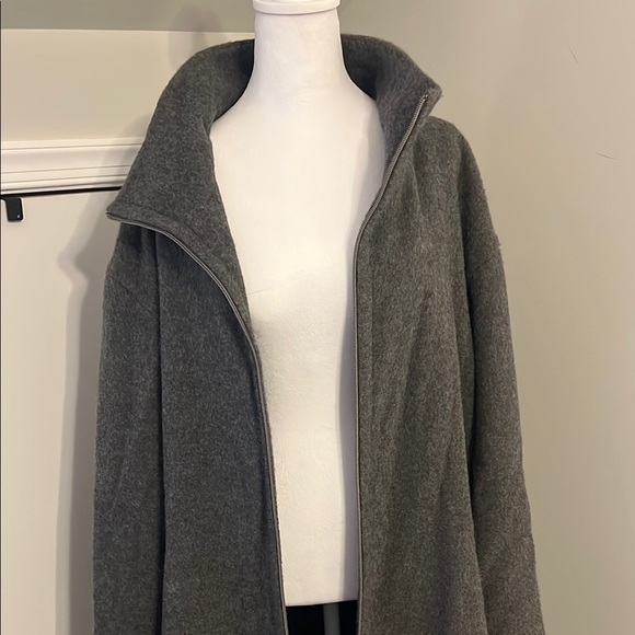Eileen Fisher Gray Baby Alpaca Coat L - Picture 2 of 9